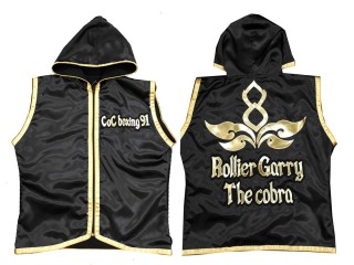 Personalized Mens  Boxing Hoodies / Muay Thai Jacket : Black and Gold