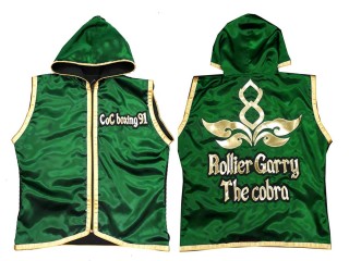 Personalized Mens  Boxing Hoodies / Muay Thai Jacket : Green and Gold