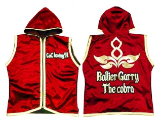Personalized Mens  Boxing Hoodies / Muay Thai Jacket : Red and Gold