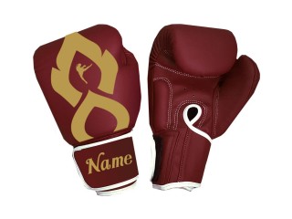 Personalised Maroon Boxing Gloves Thai Kick  : KNGCUST-066