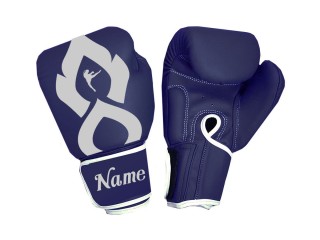 Personalised Navy Boxing Gloves Thai Kick  : KNGCUST-065Customised