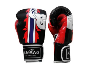 Kanong Muay Thai Kick Boxing Gloves : Elephant / Black