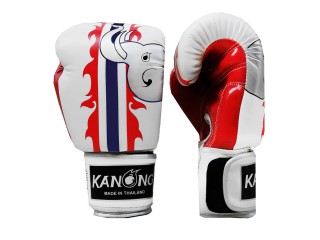 Kanong Muay Thai Kick Boxing Gloves : Elephant / White