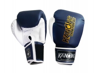 Kanong Muay Thai Kick boxing Gloves : Navy / White