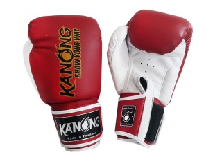 Kanong Muay Thai Kick boxing Gloves : Red / White
