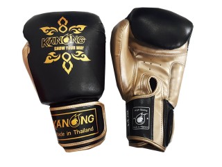 Kanong Muay Thai Kick Boxing Gloves : Lai Thai / Black