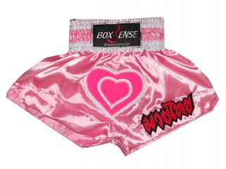 Boxsense Girl Muay Thai Kick boxing Shorts : BXSKID-003 Pink