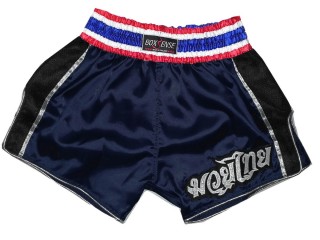 Boxsense Kids Retro Kickboxing Training Shorts : BXSRTO-001 Navy