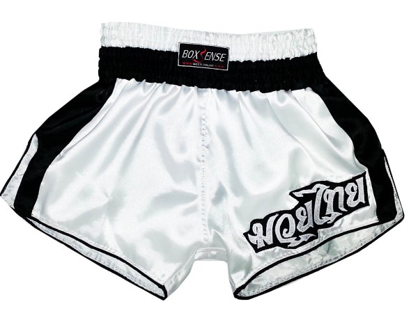 Boxsense Retro Kickboxing Shorts : BXSRTO-002-White