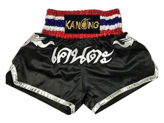Kanong Custom Black Muay Thai Shorts : KNSCUST-1010