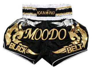 Kanong Custom Black Muay Thai Shorts : KNSCUST-1048