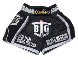 Kanong Custom Black Muay Thai Shorts : KNSCUST-1075