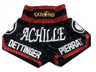 Kanong Custom Black Muay Thai Shorts : KNSCUST-1078