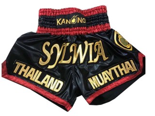 Kanong Custom Black Muay Thai Shorts : KNSCUST-1094