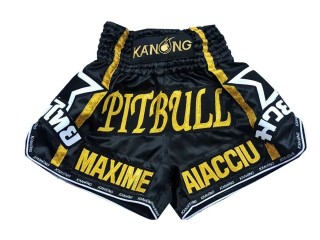Kanong Custom Black Muay Thai Shorts : KNSCUST-1127