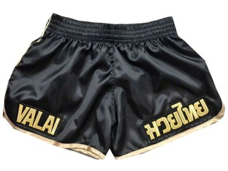 Kanong Custom Black Retro Muay Thai Shorts : KNSCUST-1049