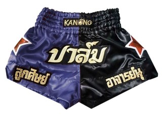 Kanong Custom Navy and Black Star Muay Thai Shorts : KNSCUST-1120