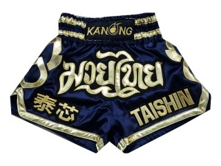 Kanong Custom Navy Muay Thai Shorts : KNSCUST-1008