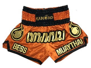 Kanong Custom Orange Muay Thai Shorts : KNSCUST-1089