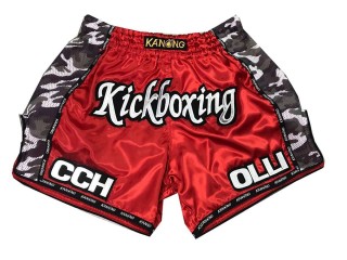Kanong Custom Red Muay Thai Shorts : KNSCUST-1026