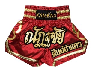 Kanong Custom Red Muay Thai Shorts : KNSCUST-1044