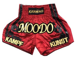 Kanong Custom Red Muay Thai Shorts : KNSCUST-1055