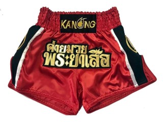 Kanong Custom Red Muay Thai Shorts : KNSCUST-1086