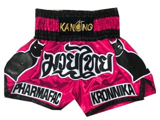 Kanong Custom Rose with Black cat Muay Thai Shorts : KNSCUST-1060