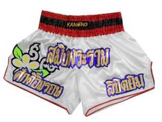 Kanong Custom women white Muay Thai Shorts : KNSCUST-1133