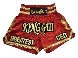 Kanong customisable  Red Muay Thai Shorts : KNSCUST-1004