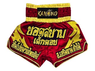 Kanong Customised Red Muay Thai Shorts : KNSCUST-1016