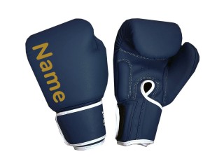 Personalised Plain Navy Boxing Gloves : KNGCUST-011