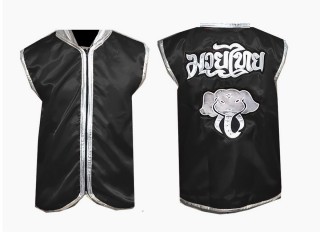 Personalized Muay Thai Cornerman Jacket : Black Elephant