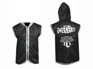 Personalized Thai Boxing Hoodies / Walk in Jacket : Black/Elephant