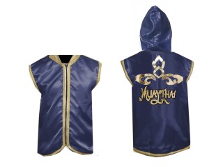 Personalized Thai Boxing Hoodies / Walk in Jacket : Navy/Gold