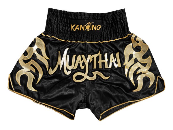 Kanong Muay Thai Kick boxing Shorts : KNS-134-Black