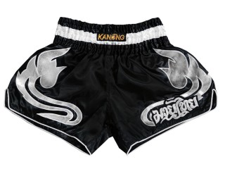 Kanong Womens Retro Kickboxing Shorts : KNSRTO-209-Black