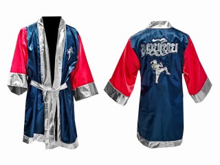 Personalized Kick boxing Robe : KNFIR-133 Blue and Red