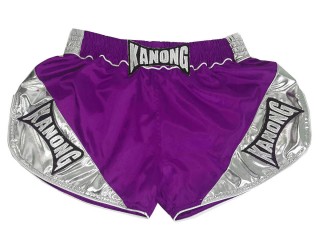 Kanong Womens Boxing Shorts : KNSRTO-201-Purple-Silver