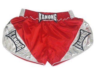 Kanong Womens Boxing Shorts : KNSRTO-201-Red-Silver