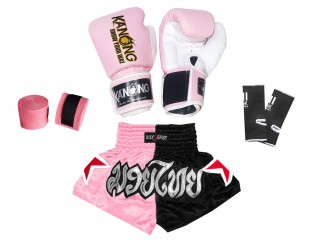 Muay Thai Kickboxing Bundle Set for Kids : Light Pink