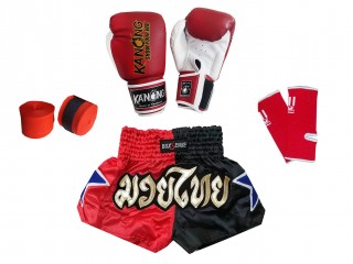 Muay Thai Kickboxing Bundle Set for Kids : Red