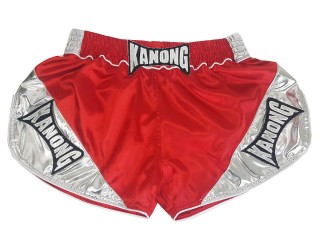 Kanong Womens Boxing Shorts : KNSRTO-201 Red and Silver