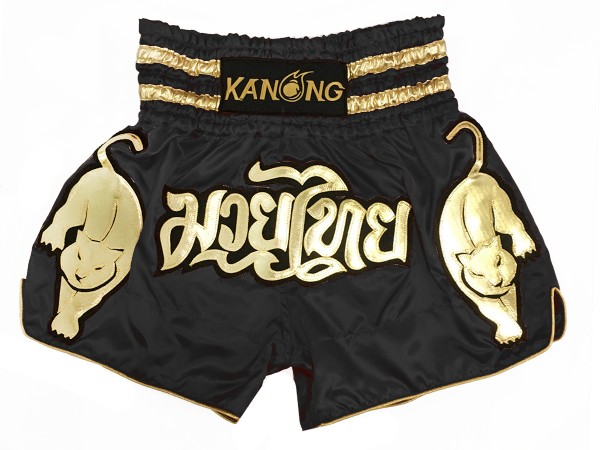 Kanong Thai Boxing Shorts : KNS-135-Black