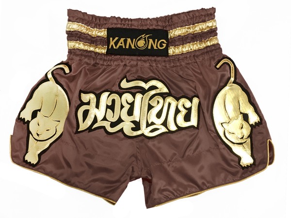 Kanong Muay Thai boxing Shorts : KNS-135-Brown