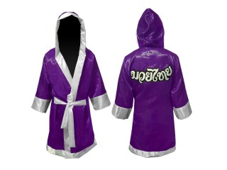 Customize Kick boxing Robe with hood : Purple