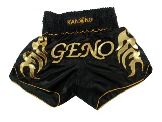 Kanong Customized Black Muay Thai Shorts : KNSCUST-1150