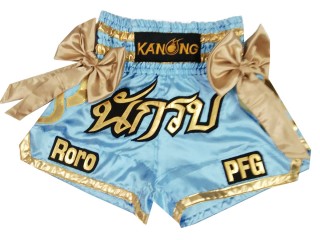 Kanong Customized Lightblue Muay Thai Shorts : KNSCUST-1148