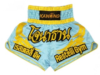 Kanong Customized Lightblue Muay Thai Shorts : KNSCUST-1149