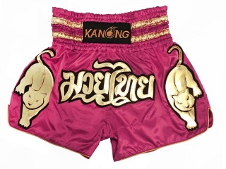 Kanong Muay Thai boxing Shorts : KNS-135 DarkPink